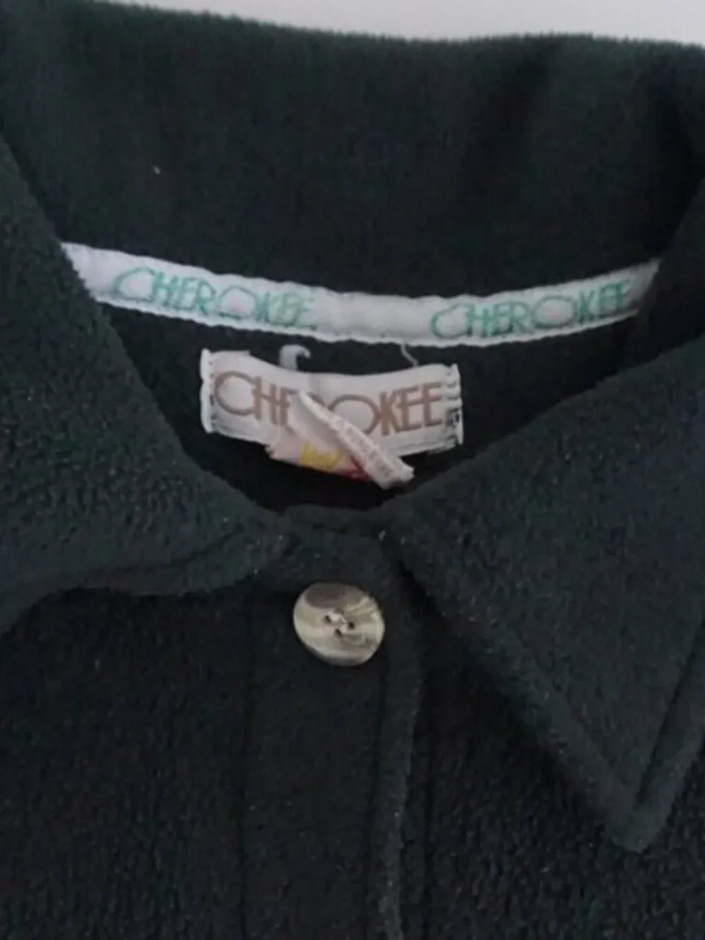 Vintage '90S Cherokee Hunter Green Embroidered Feathers Button Up Shacket S - Picture 10 of 10